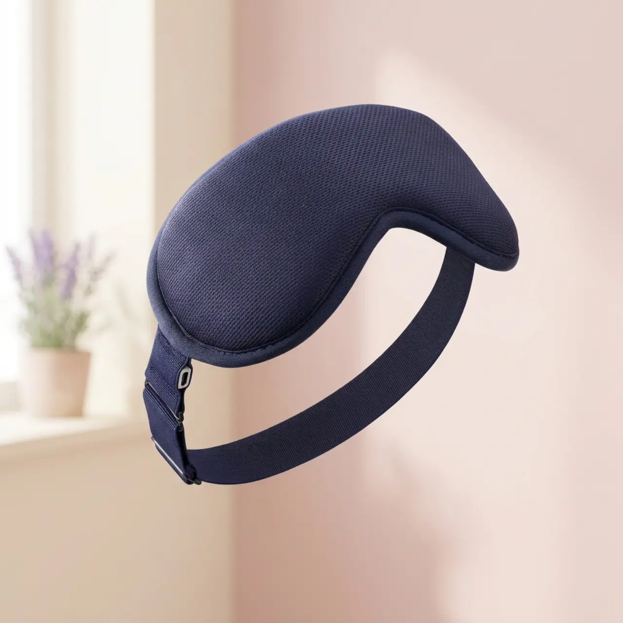 Femme apaisée portant le masque chauffant Bewey