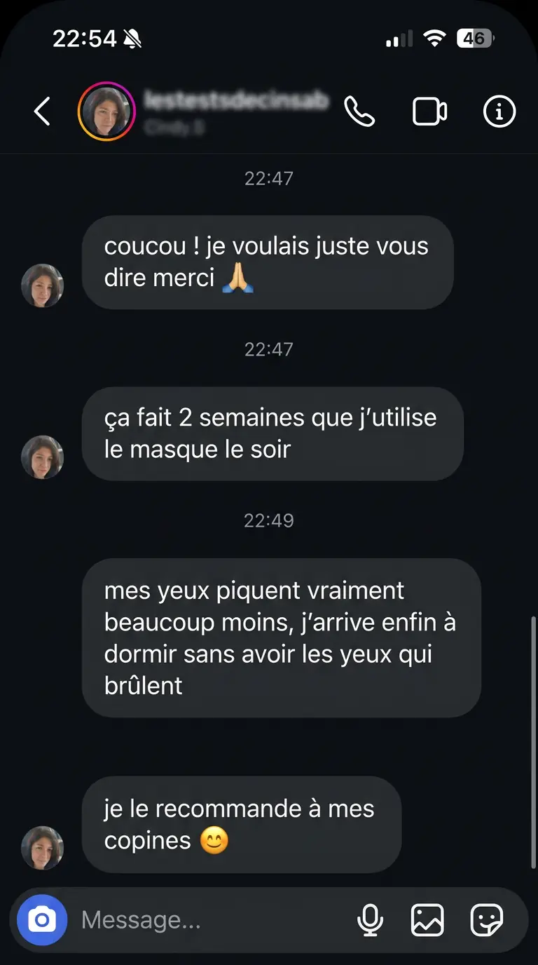 DM Instagram de marie_l_75 remerciant pour Bewey