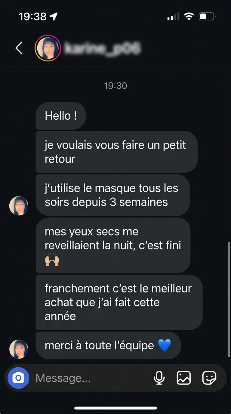DM Instagram de claire_dupont recommandant Bewey